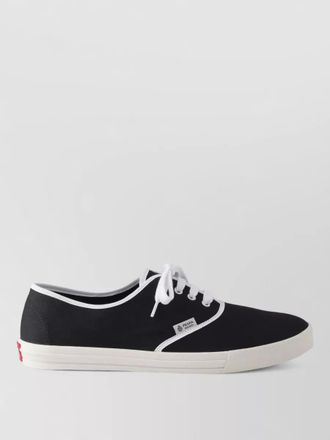 Prada lace up sneakers contrast trim rubber sole