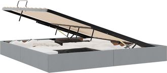 vidaXL Estructura De Cama Ottoman Gris Claro 200 X 200 Cm Tela Vidaxl
