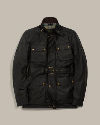 Belstaff Trialmaster Icon Jacket Mens Waxed Cotton Black Size UK 34