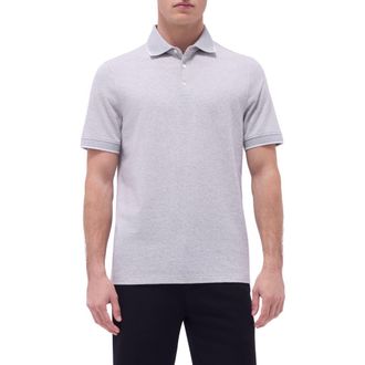 Bugatchi Tipped Contrast Collar Polo in Cement at Nordstrom Rack, Size Xx-Large