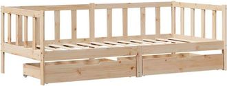 vidaXL Sof&aacute; Cama Con Cajones Madera Maciza De Pino 90x190 Cm Vidaxl