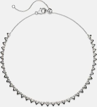 Kamyen Jewellery Heart 18kt white gold and enamel choker with diamonds