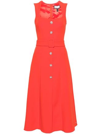 Nissa belted midi dress - women - Spandex/Elastane/Polyester/Polyester/Elastane - 42 - Orange