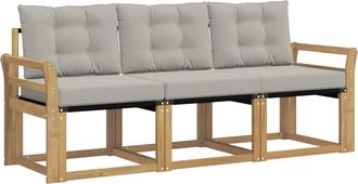 vidaXL Conjunto De Sof&aacute;s De Exterior 3 Uds. Blanco Y Gris Claro Vidaxl