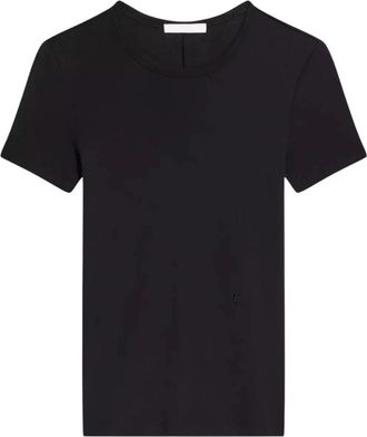 Helmut Lang T-Shirt Met Logo - Dames - T-shirts - Zwart - L - Katoen - Tops