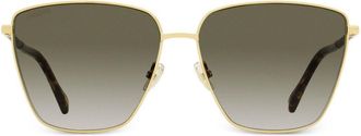 Jimmy Choo Eyewear Lavi oversize-frame sunglasses - women - stainless steel/Acetate - One Size - Gold