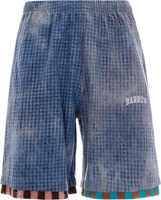 Barrow Regular Fit Bermuda Shorts in Light Blue Check