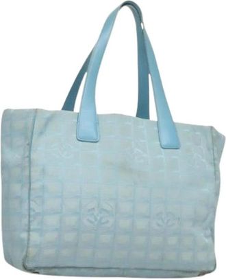 Chanel Pre-owned Vintage Tote Bag - Dames - Vintage Shopper - Blauw - ONE Size - Nylon - Vintage