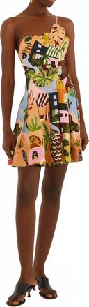 Farm Rio Womens Grace Palm Parade Pop Dress In Multi