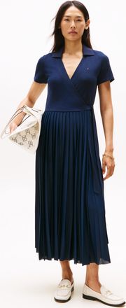Tommy Hilfiger Wickelkleid »1985 PLEATED WRAP POLO DRS« mit Bundfalten