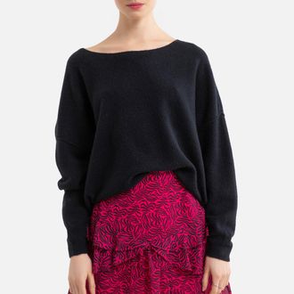 American Vintage Trui met boothals in fijn tricot Damsville