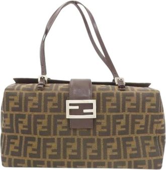 Fendi Pre-owned Shoulder Bags, female, Brown, Size: ONE SIZE Pre-owned Zucca Handbag