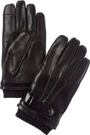 Brooks Brothers Belted Wool-Trim Leather Gloves