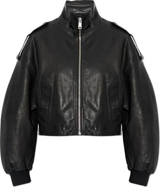 AllSaints Lowden Leather Jacket - Dames - Leren en Su&egrave;de Jassen - Zwart - L - Leer - Jassen