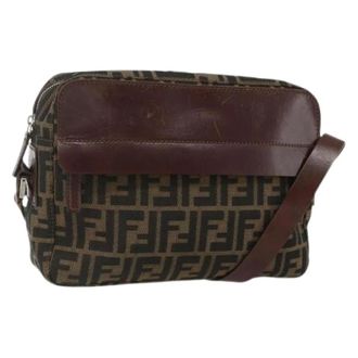 Fendi Pre-owned Cross Body Bags, female, Brown, Size: ONE SIZE Pre-owned Vintage Zucca Shoulder Bag