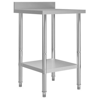 vidaXL Mesa Trabajo Cocina Y Salpicadero Acero Inoxidable 60x60x93 Cm Vidaxl