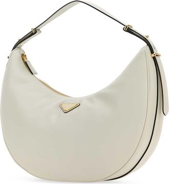 Prada Womens White Leather Big Arqu&atilde;&uml; Handbag Biancon Vitello Borse A Mano Bag