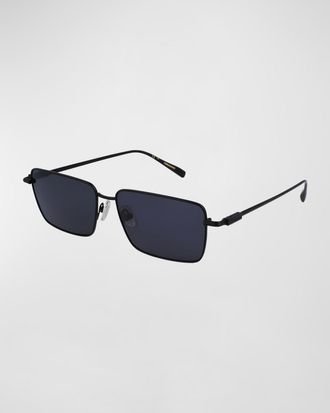 Ferragamo Mens Gancini Evolution Metal Rectangle Sunglasses