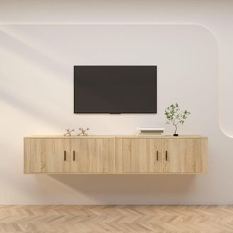 Berkfield Home Wall-mounted TV Cabinets 2 pcs Sonoma Oak 100x34.5x40 cm in Brown