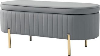 HOMCOM Panca Fondo Letto Ovale da 72L in Tessuto Effetto Velluto Verde