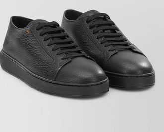 Santoni leather low-top lace-up sneakers