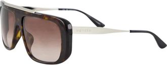 Alexander McQueen Schildpad Metalen Zonnebril - Heren - Zonnebrillen - Grijs - ONE Size - Accessoires