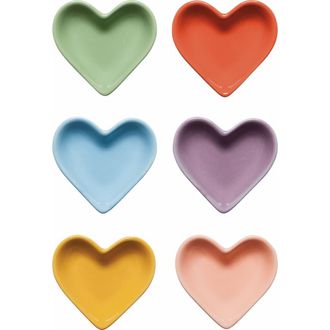 Now Designs Set of 6 Assorted Heart Pinch Bowls in Rainbow Multi at Nordstrom Rack