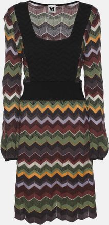 M Missoni Multicolor Zig Zag Knit Mini Dress
