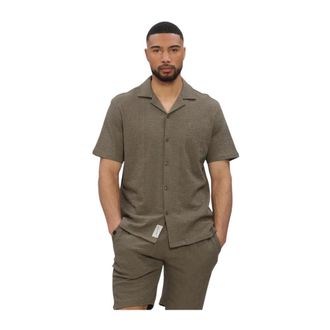 Butcher of Blue Ripley Structure Shirt - Heren - Overhemden - Groen - Maat: L Katoen