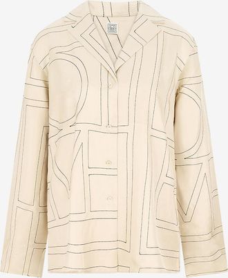 Toteme Weites Hemd aus Seide mit Monogramm PJ