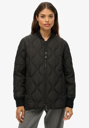 Superdry Steppjacke SUPERDRY SHORT QUILTED LINER JACKET, Damen, Gr. XL, schwarz, Web, Obermaterial: 100% Polyester, unifarben, relaxed fit, Jacken Steppjacke