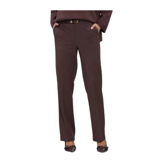 Object Object, Broeken, Dames, Bruin, W34, Polyester, Objlisa MW Straight Pant Noos