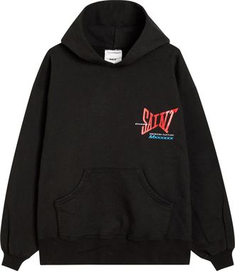 Saint Mxxxxxx Saint Mxxxxxx Logo-print Hooded Cotton Sweatshirt - Black - Xxl