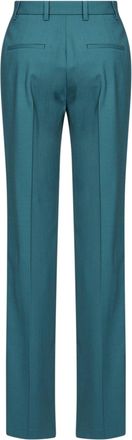 Giuseppe Di Morabito Womens Straight-Leg Trousers Teal Blue Virgin Wool Green