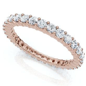 Pompeii3 1 Ct Diamond Eternity Lab Grown Ring in White, Yellow, Rose Gold, or Platinum