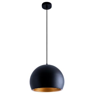Paco Home Luminaria Suspensi&oacute;n Colgante Cocina Mesa Comedor &Oslash;36cm Interior Dorado Sin Bombillas, Negro-oro - Paco Home