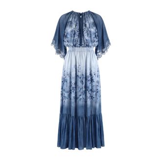 Ermanno Scervino Midi Dresses, female, Blue, Size: L Long Floral Dress
