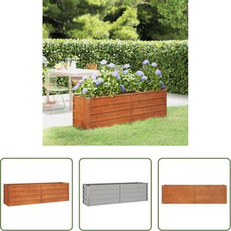 vidaXL Letto rialzato - Letto Rialzato da Giardino Ruggine 160x40x45 cm Acciaio Corten