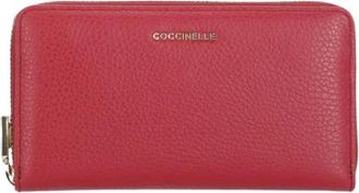 Coccinelle Accessoires, Dames, Rood, ONE Size, Leer, Leren ritsportemonnee