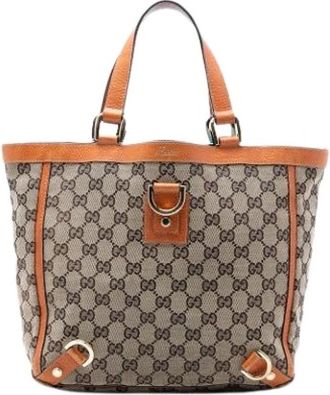 Gucci Pre-owned Vintage Tote Bag - Dames - Vintage Handtas - Beige - ONE Size - Leer - Vintage
