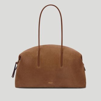 DeMellier The Stockholm in Deep Tan Suede & Deep Tan Smooth Leather Tote & Work bag