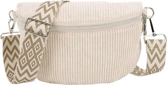 Generic Corduroy Tote Bag Shoulder Bag for Men Women with Adjustable Wide Strap Crossbody Bag Corduroy Solid Handbag Fanny Pack for Travel Workout(White)