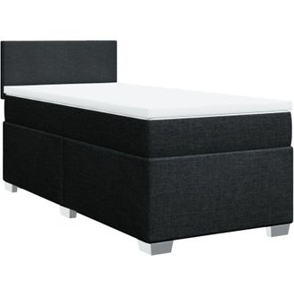 vidaXL Cama Box Spring Con Colch&oacute;n Tela Negro 100x200 Cm Vidaxl