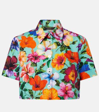 Dolce & Gabbana Floral cotton crop top