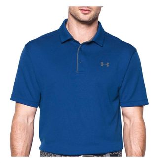 Under Armour Tech Button Up Placket Polo In Royal