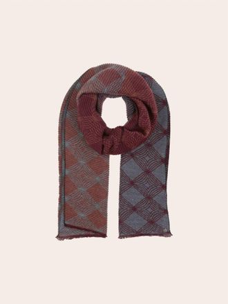 Fraas Womens Geo Metallic Plisse Scarf In Denim Dust
