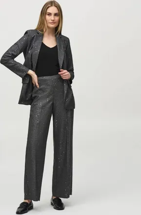 Joseph Ribkoff Wide Leg Sequin Pant In Grey