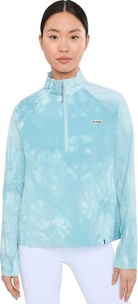 Columbia PFG Unchartedtm Cloud Half Zip Womens Sweatshirt Marine Light/Cloud Dye : 2XL, Elastane/Polyester