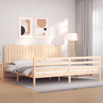 vidaXL Estructura De Cama Con Cabecero Madera Maciza 200x200 Cm Vidaxl