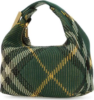 Burberry Womens Peg Shoulder Bag Green Nylon
